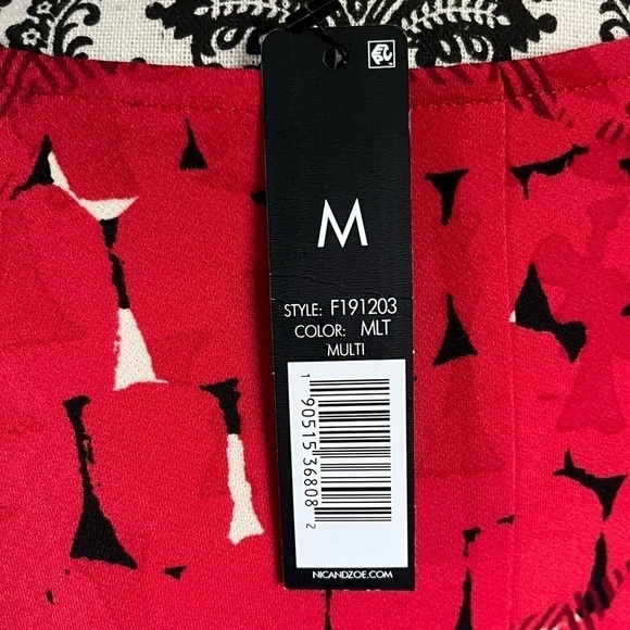 NIC + ZOE Lined Side Twist Red Abstract Print Dress -Size M - Picture 5 of 6